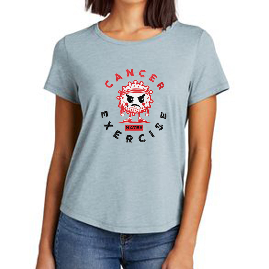 Women's Scoop Neck Tri-Blend T-Shirt in Steele Blue